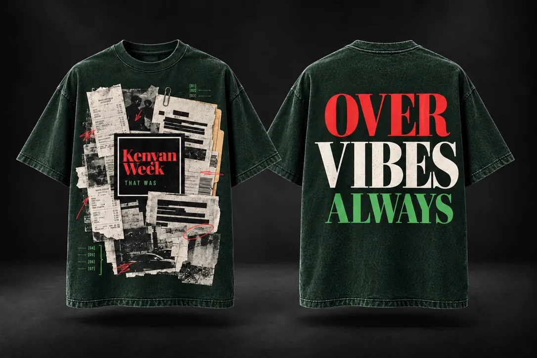 Forest green: The collage tee in a deep green colourway.